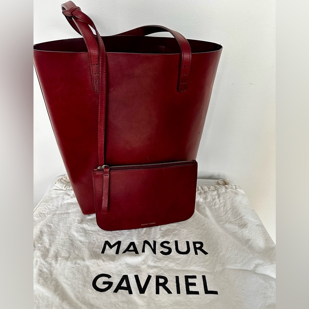 Mansur Gavriel Red Tote Bag with Minimalist Design